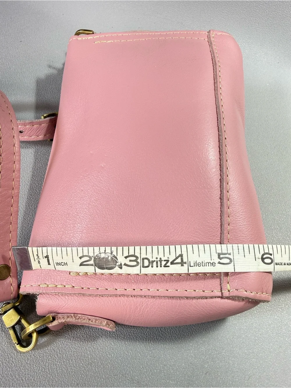 Portland Leather Pink Leather Metro Mini Crossbody Bag